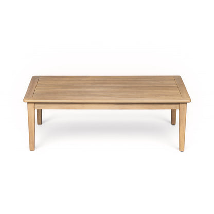 Outdoor Acacia Wood Loveseat with Coffee Table, Light Teak Frame, Beige Cushion image 4