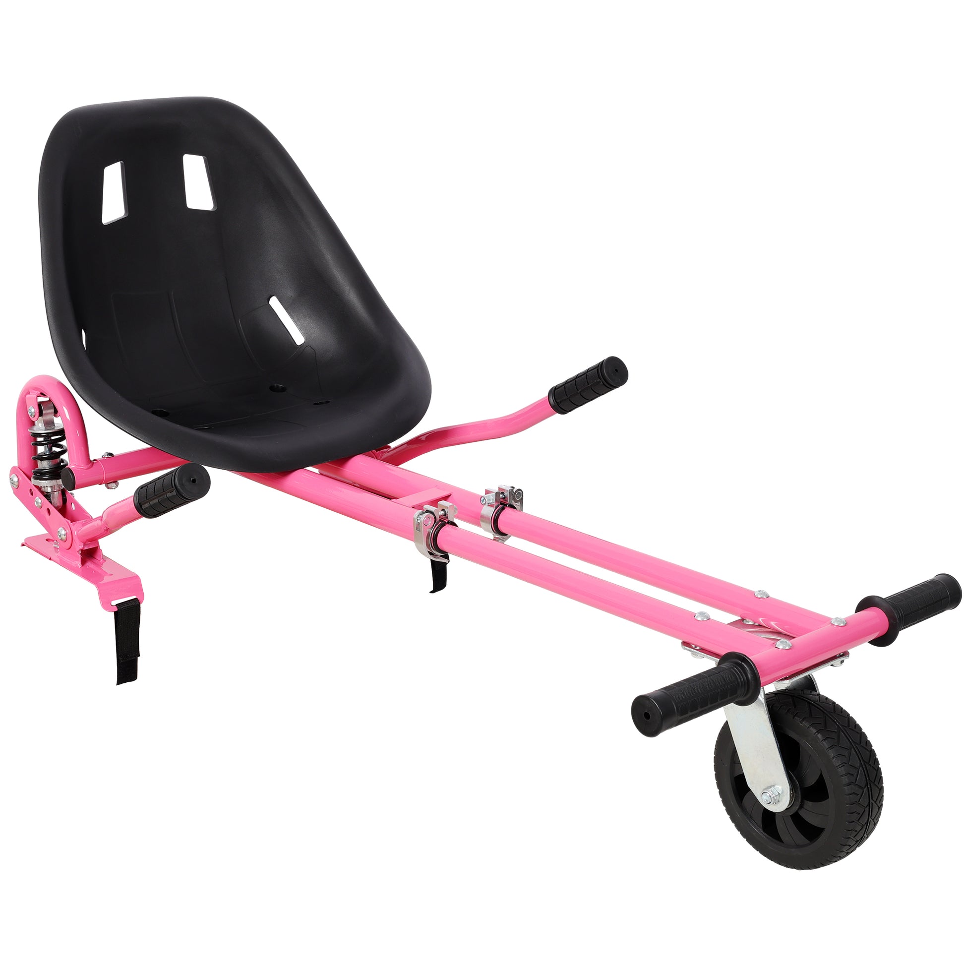 Hoverboard Seat Attachment Go-Kart,Fits 6.5" 8"10" Hoverboards, Heavy Duty Dual Pole & Dual Shock Absorber,Sturdy Adjustable Off-Road Frame,Hover Cart for Family Fun,not include Hoverboard,Pink image 11