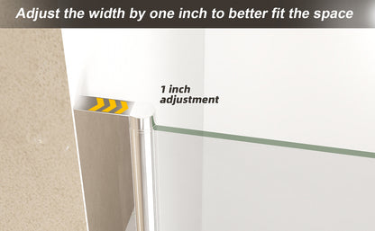 31-30"x 72" Bifold Shower Door, 1/4"(6mm) Tempered Glass, Chrome Aluminum Frame, Explosion Proof Film image 10