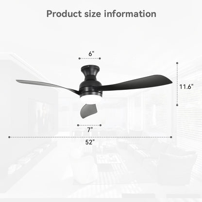 52" Ceiling Fan with Lights, Dimmable LED, Reversible DC Motor, Light Memory, for Bedroom, Living Room, Kitchen image 9