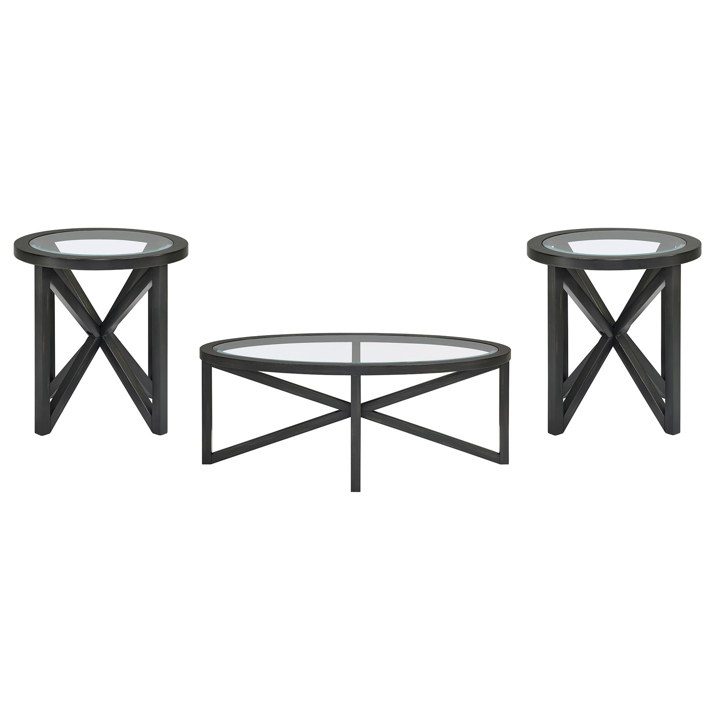 Modern simple glass coffee table, tempered glass coffee table solid wood base round transparent glass top modern living room terrace study coffee table image 6