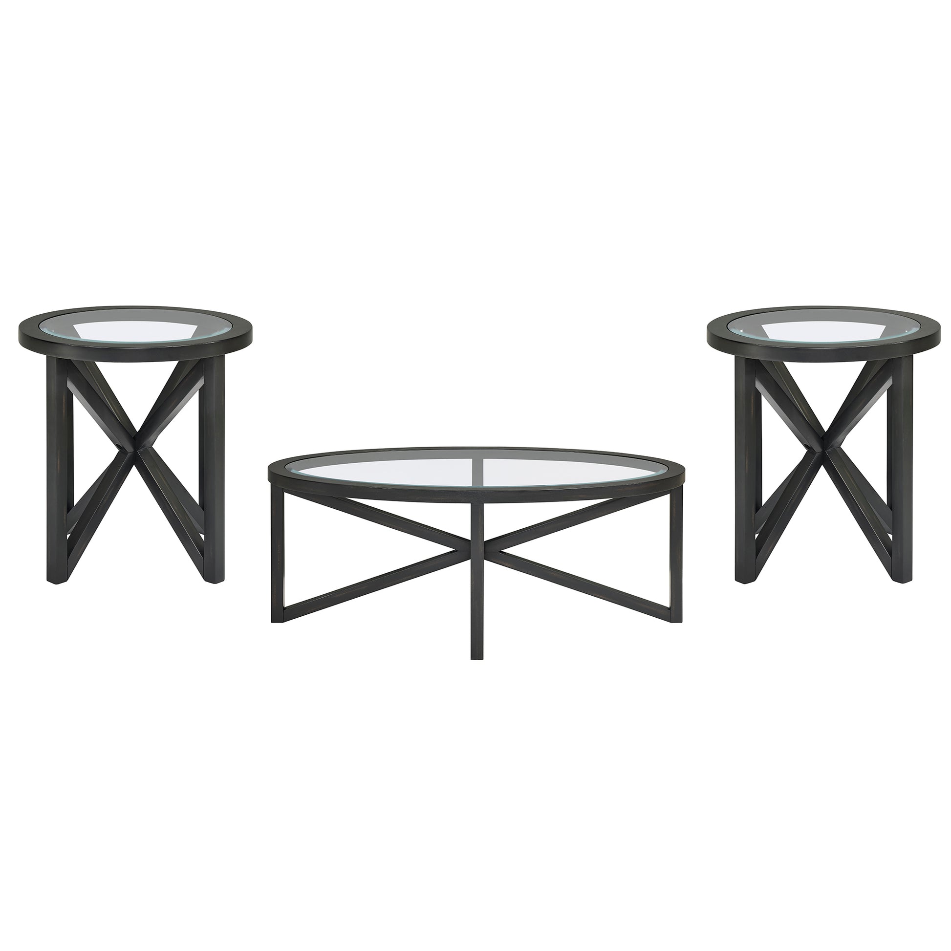 Modern simple glass coffee table, tempered glass coffee table solid wood base round transparent glass top modern living room terrace study coffee table image 6