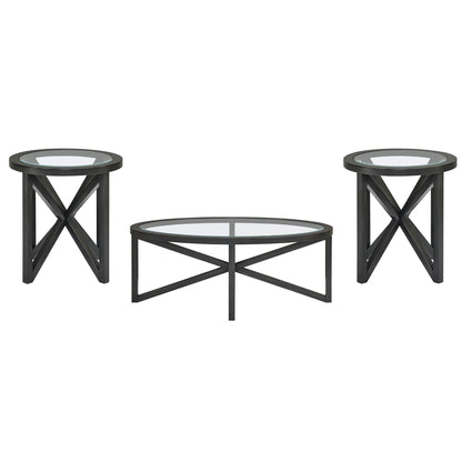 Modern simple glass coffee table, tempered glass coffee table solid wood base round transparent glass top modern living room terrace study coffee table image 6