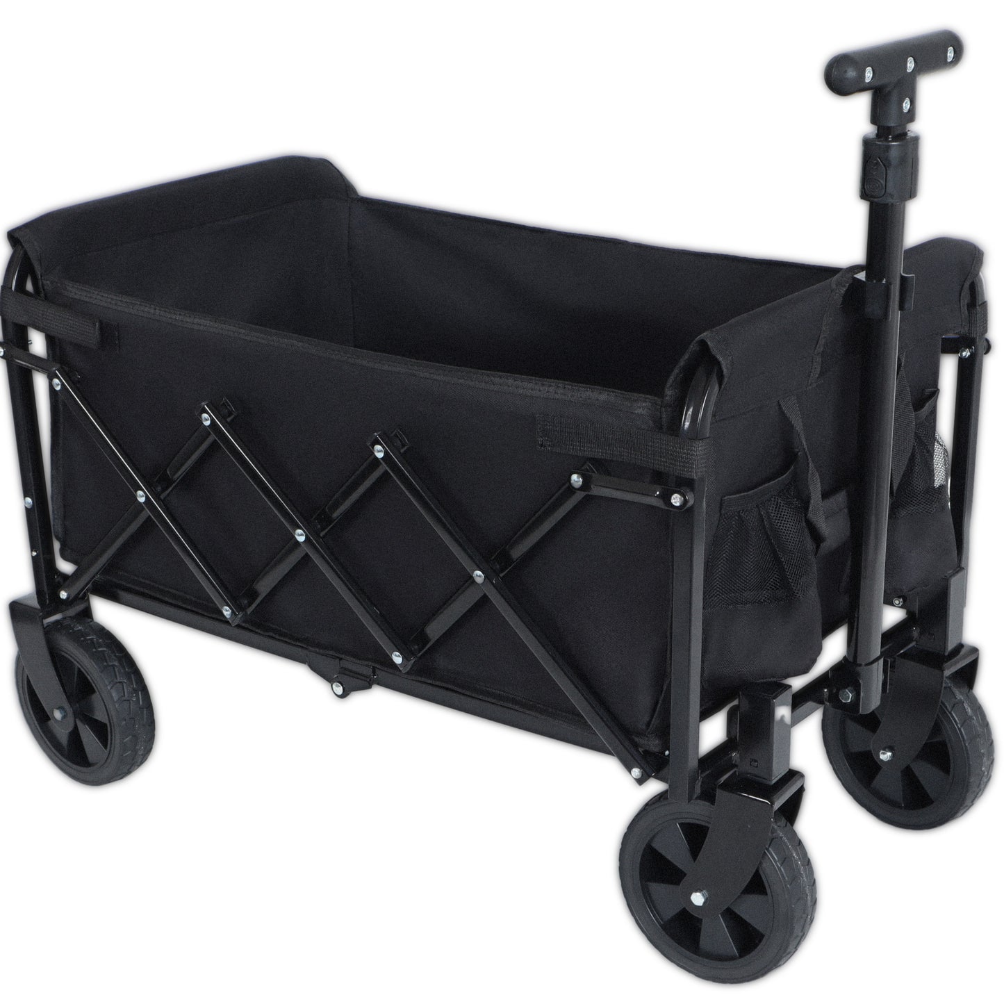 Expandable Dual-Layer Utility Wagon with 100% Extra Space - 225lbs Grocery Cart for Camping, Shopping, Sports, Gardening, Fishing, Black image 8