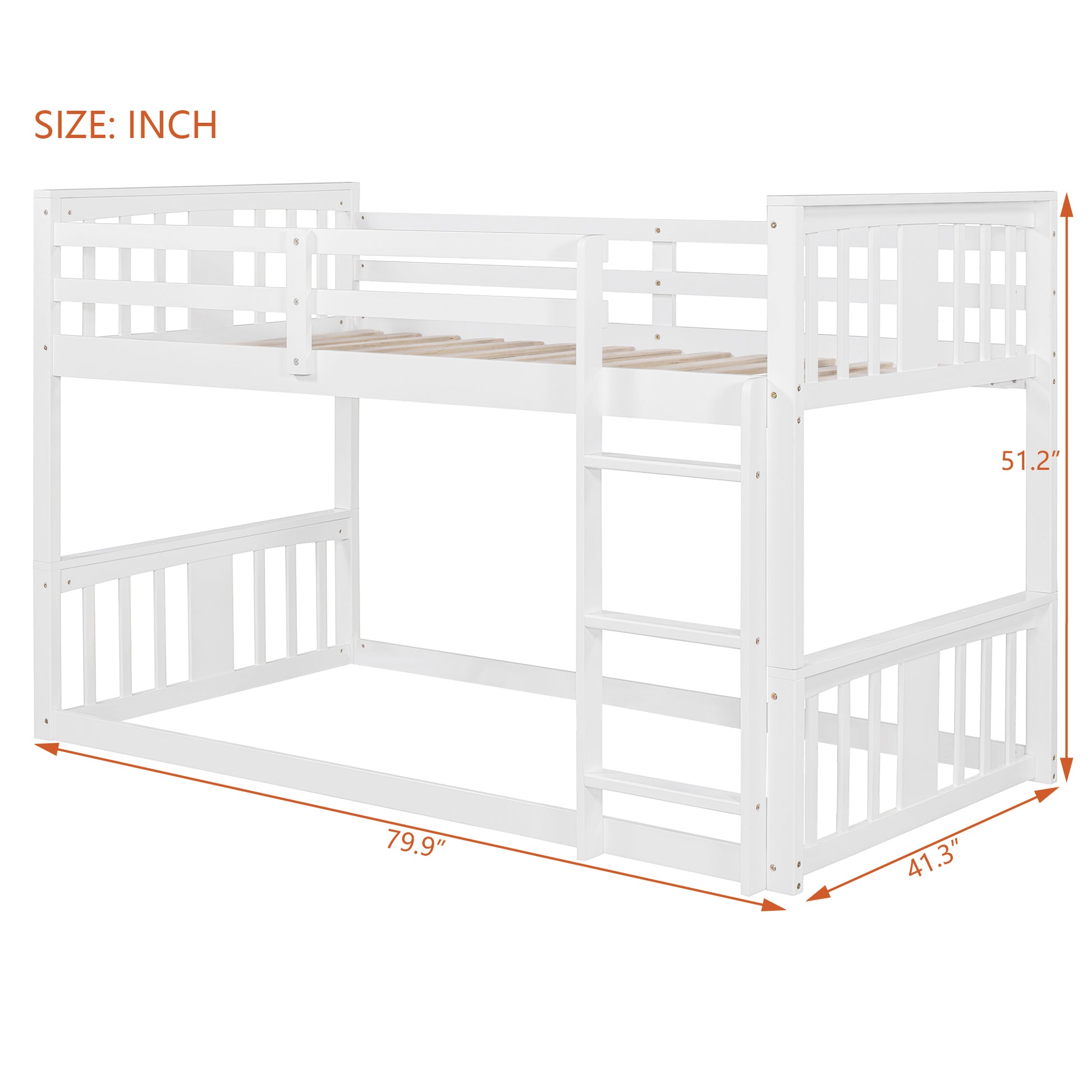 Twin Over Twin Bunk Bed with Ladder, White (Old SKU:N708P242163K) image 11
