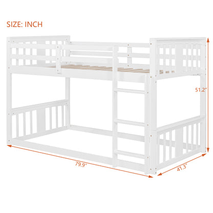 Twin Over Twin Bunk Bed with Ladder, White (Old SKU:N708P242163K) image 11