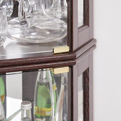 Corner Glass Cabinet Lighted Curio Cabinet Corner Display Case for Living Room, Curio Cabinet, Antique collection, Wine,Bar Glass Storage Light Included,Dark Cherry image 5