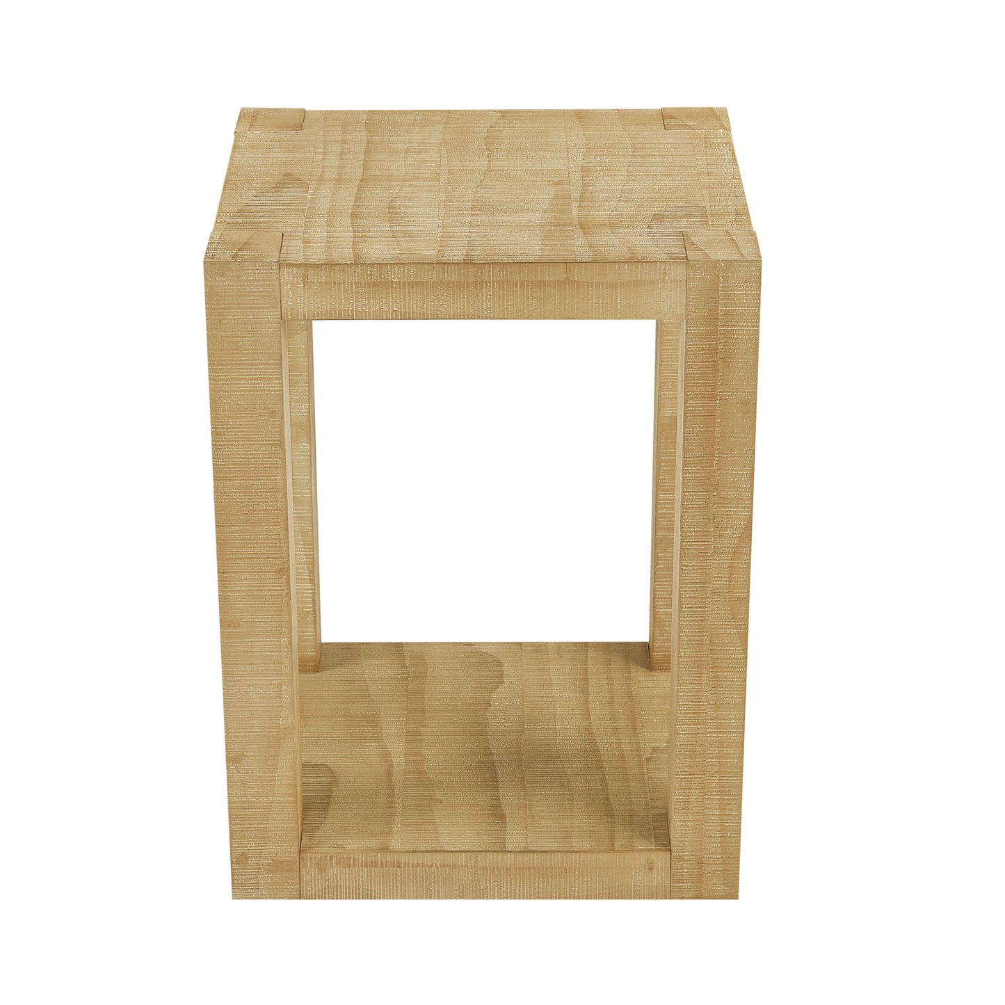 14 Inch Side Table,Rectangular MDF Coffee Table for Living Room,Bedroom,Modern Design End Table for Apartment,Natural Color image 3
