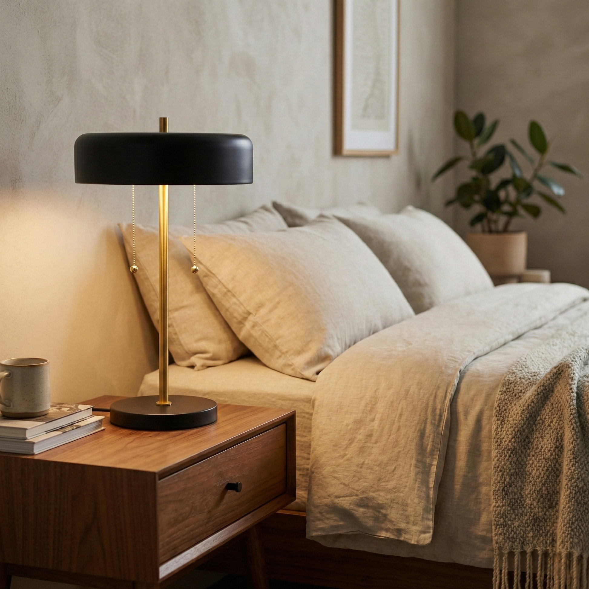 Bedroom Table Lamp Nordic Home Creative Romantic Warm Study Room Desk Bedside Lamp, Obni Table Lamp with Black outer and White inner 110~120V image 5