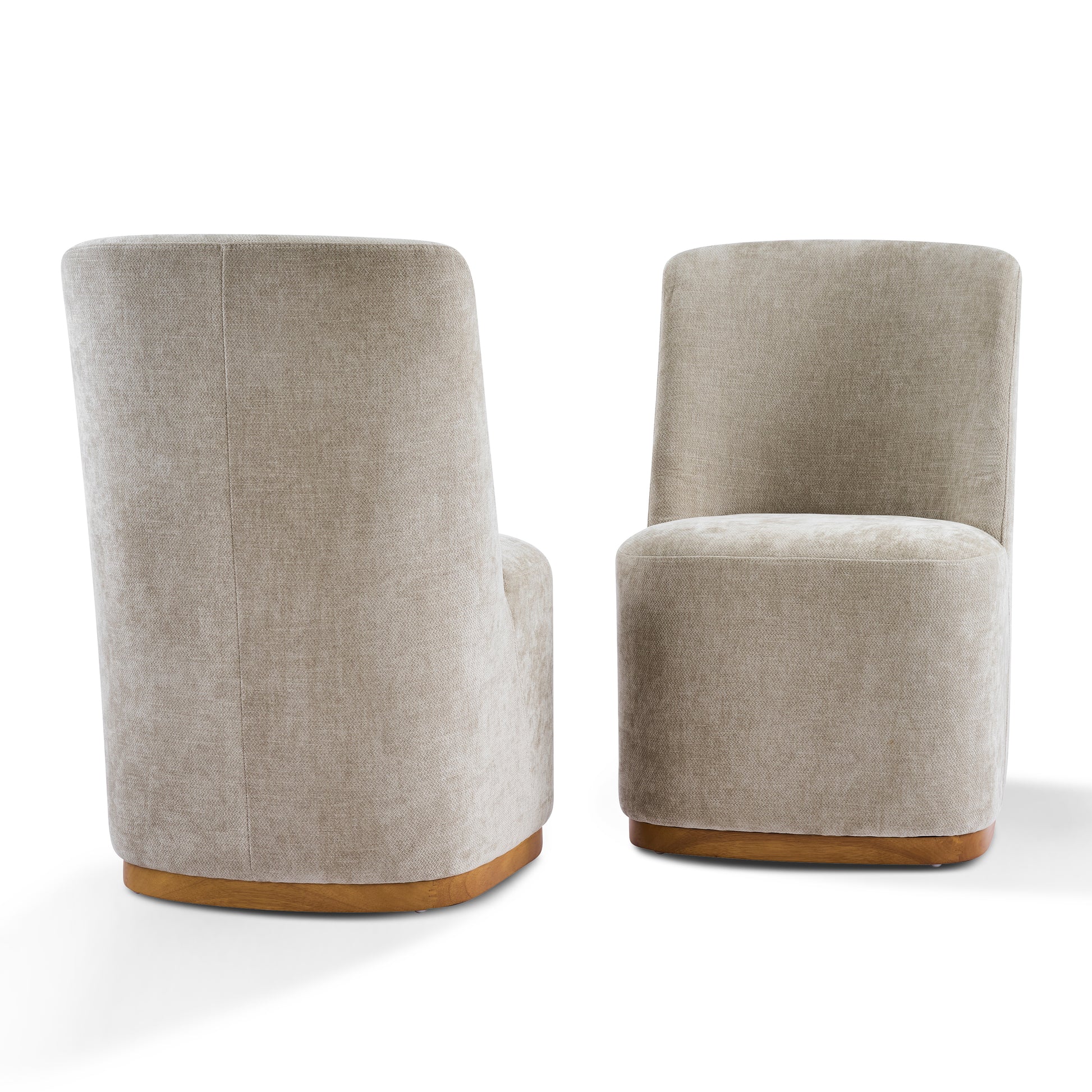 Indoor Dining Chair Set of 2, Modern Upholstered Fabric Chair with Sturdy Rubber Wood Frame, 300lbs Capacity, Creamy Oatmeal Design, Comfortable Seating for Dining Room/Living Area image 5