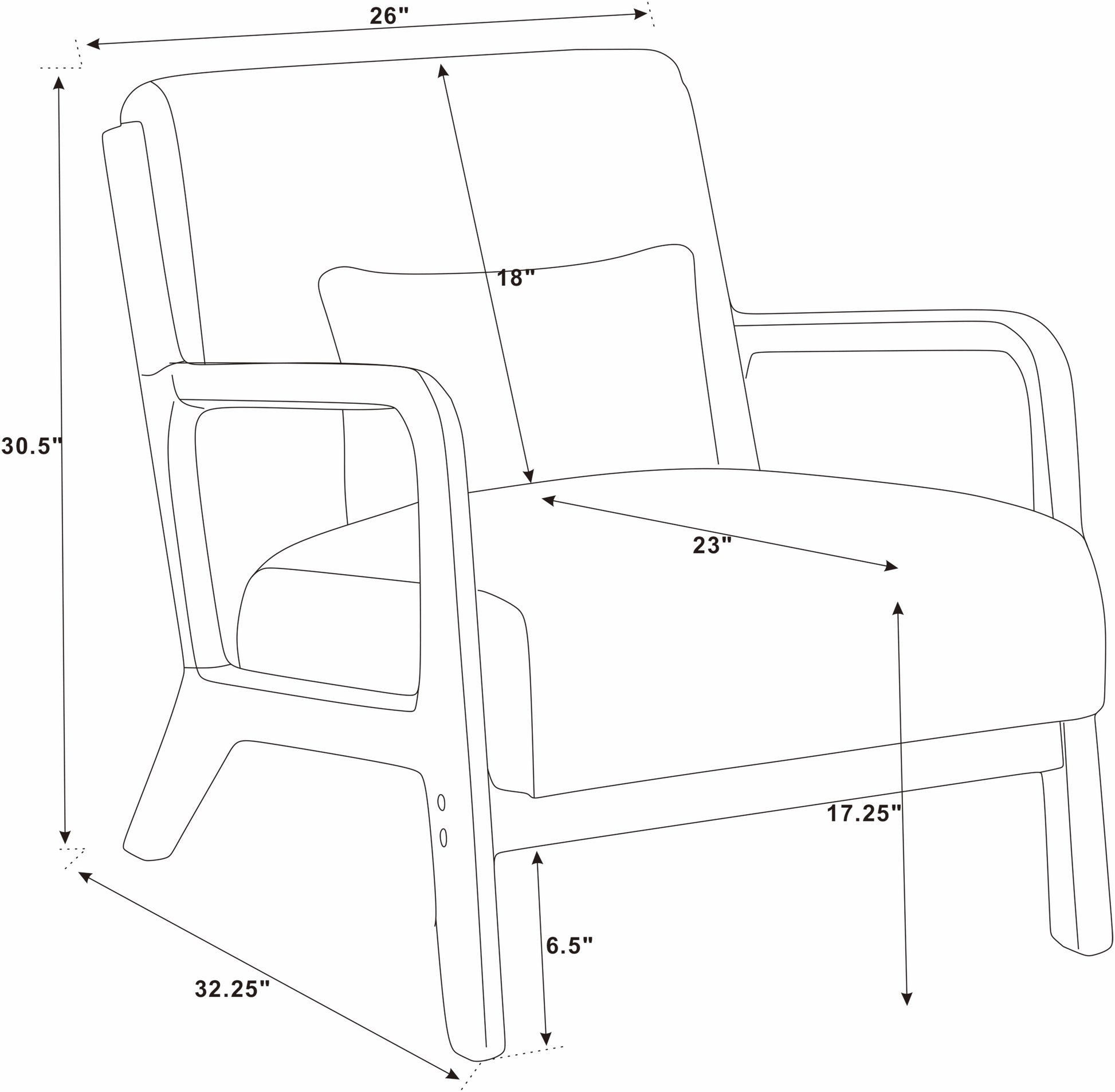 Corduroy Upholstered Wooden Armchair image 9