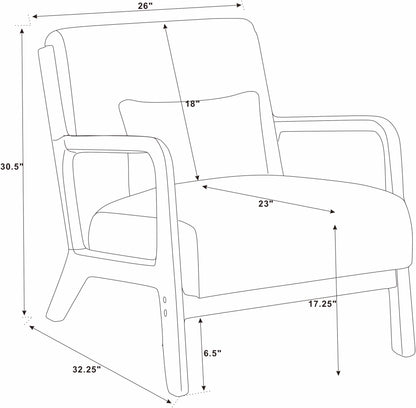 Corduroy Upholstered Wooden Armchair image 9