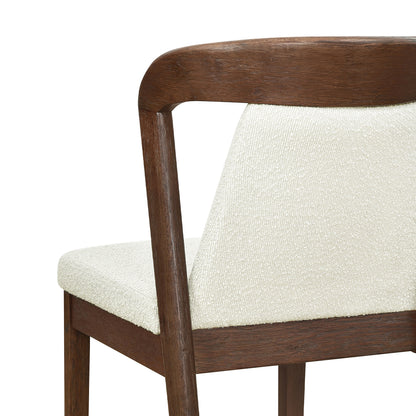 Upholstered Backrest Armless Dining Chairs (Walnut+Camel) image 11