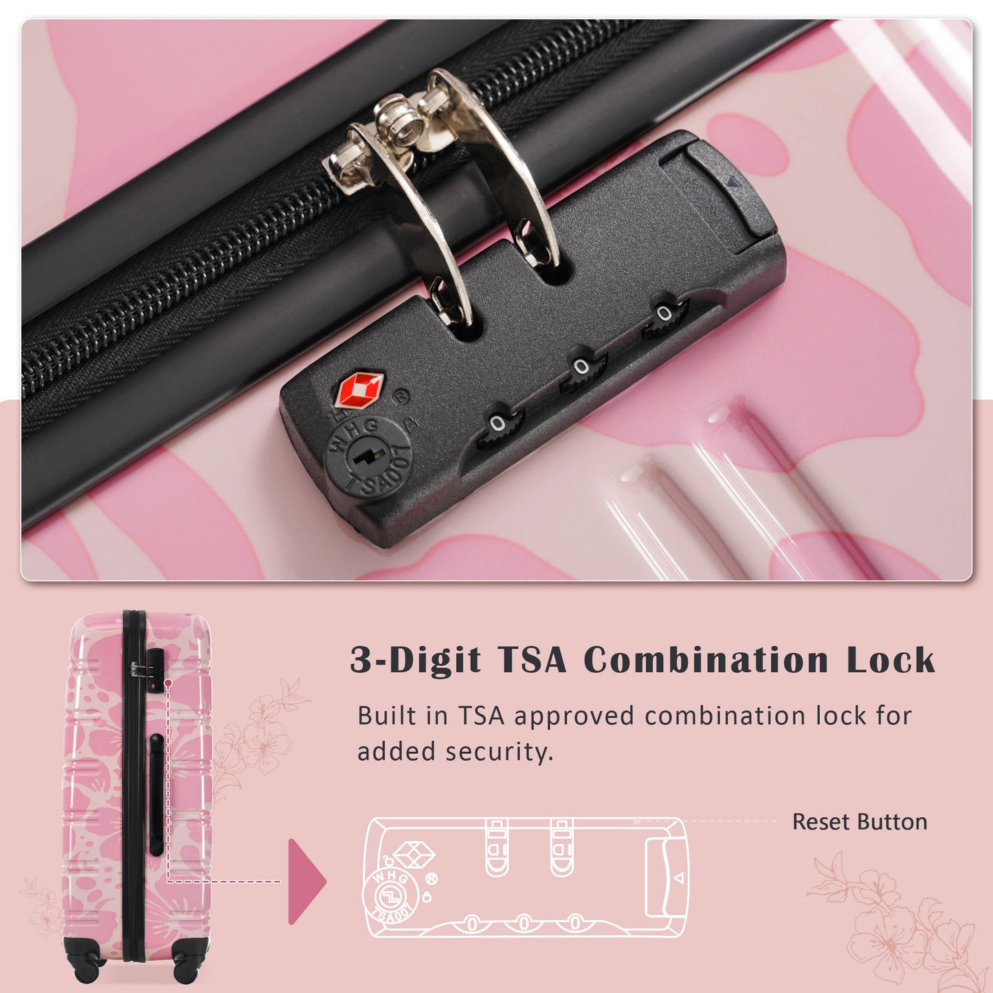 Hardshell Luggage Sets 3 pcs Spinner Suitcase with TSA Lock Lightweight-20"+24"+28" Luggages image 6