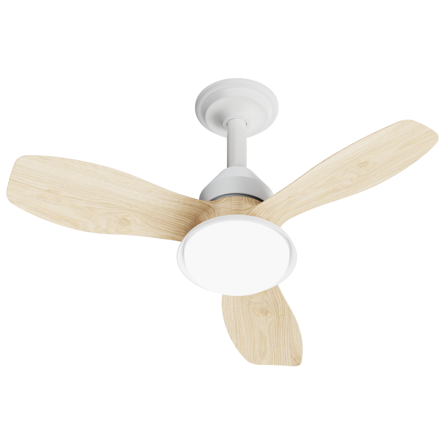 24.4" Wood Grain Ceiling Fan with Light, 3 Blades, 6-Speed Reversible Quiet DC Motor, Dimmable LED, APP & Remote Control, Flush Mount for Bedroom Living Room Farmhouse image 9