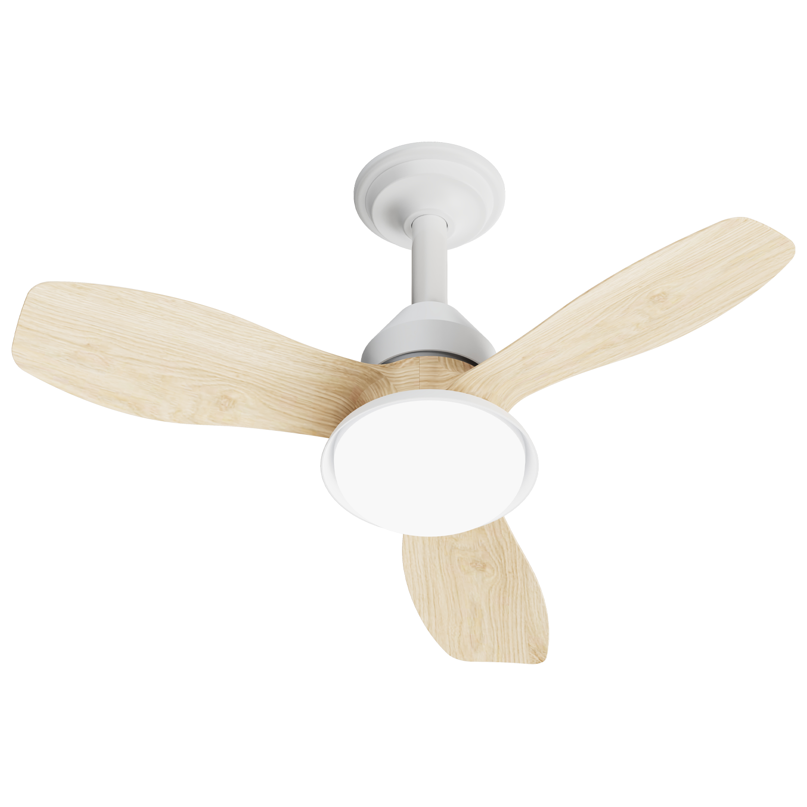 24.4" Wood Grain Ceiling Fan with Light, 3 Blades, 6-Speed Reversible Quiet DC Motor, Dimmable LED, APP & Remote Control, Flush Mount for Bedroom Living Room Farmhouse image 9