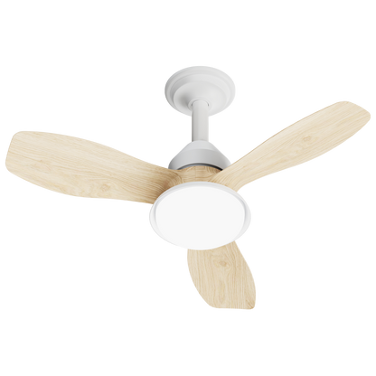 24.4" Wood Grain Ceiling Fan with Light, 3 Blades, 6-Speed Reversible Quiet DC Motor, Dimmable LED, APP & Remote Control, Flush Mount for Bedroom Living Room Farmhouse image 9