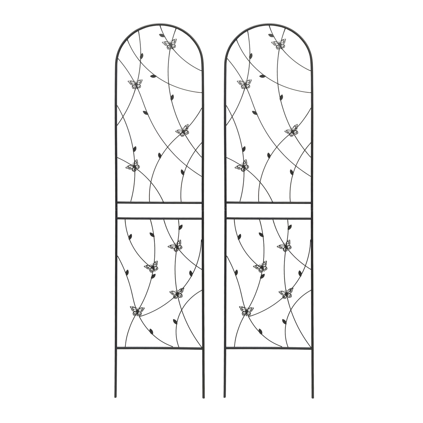 4 Pack Metal Garden Trellis 86.7" x 19.7" Rustproof Trellis for Climbing Plants Outdoor Flower Support Butterfly Deco Black image 10