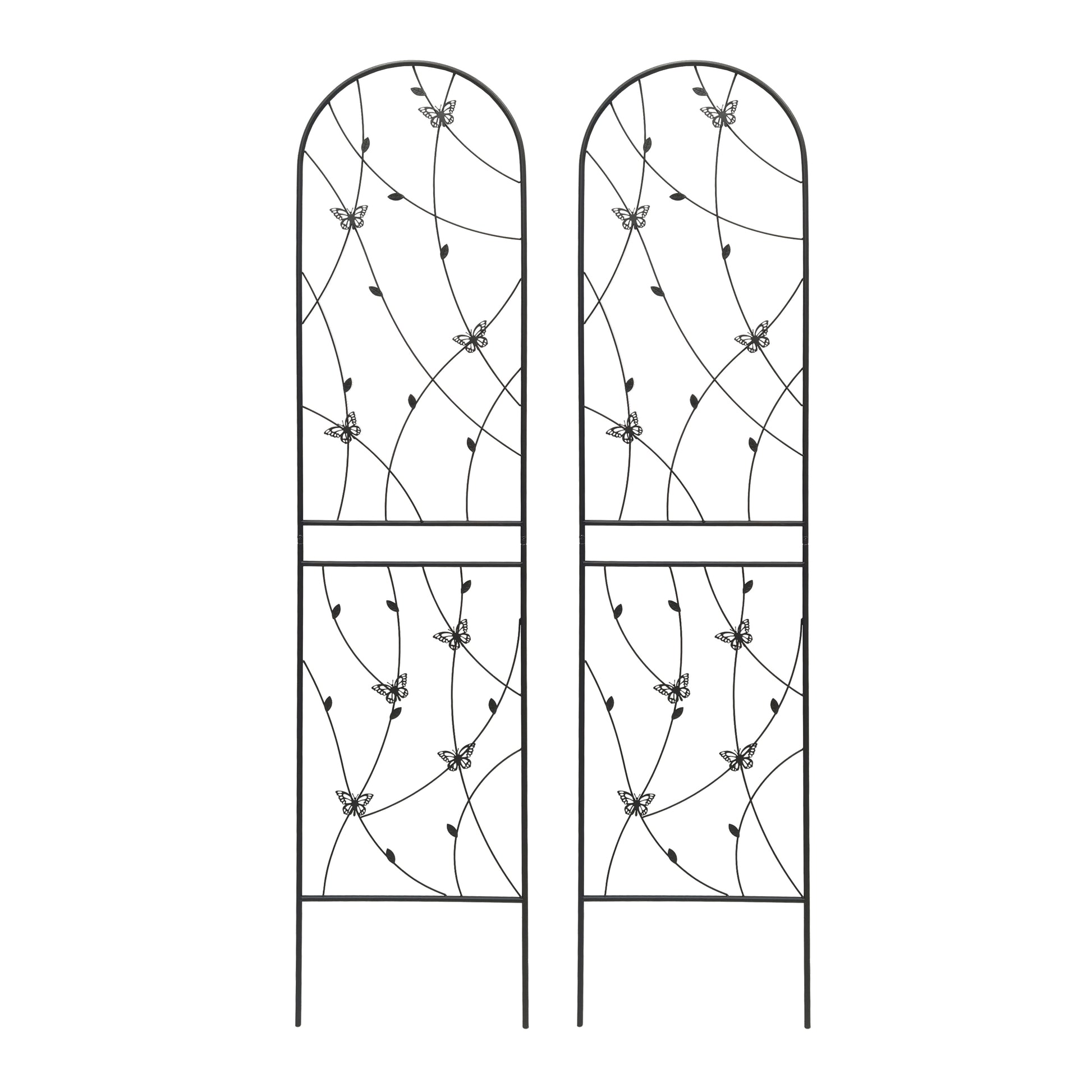 4 Pack Metal Garden Trellis 86.7" x 19.7" Rustproof Trellis for Climbing Plants Outdoor Flower Support Butterfly Deco Black image 10