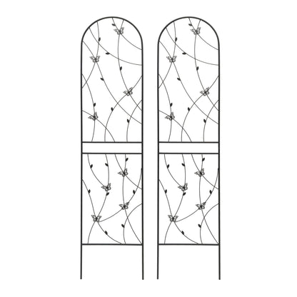 4 Pack Metal Garden Trellis 86.7" x 19.7" Rustproof Trellis for Climbing Plants Outdoor Flower Support Butterfly Deco Black image 10