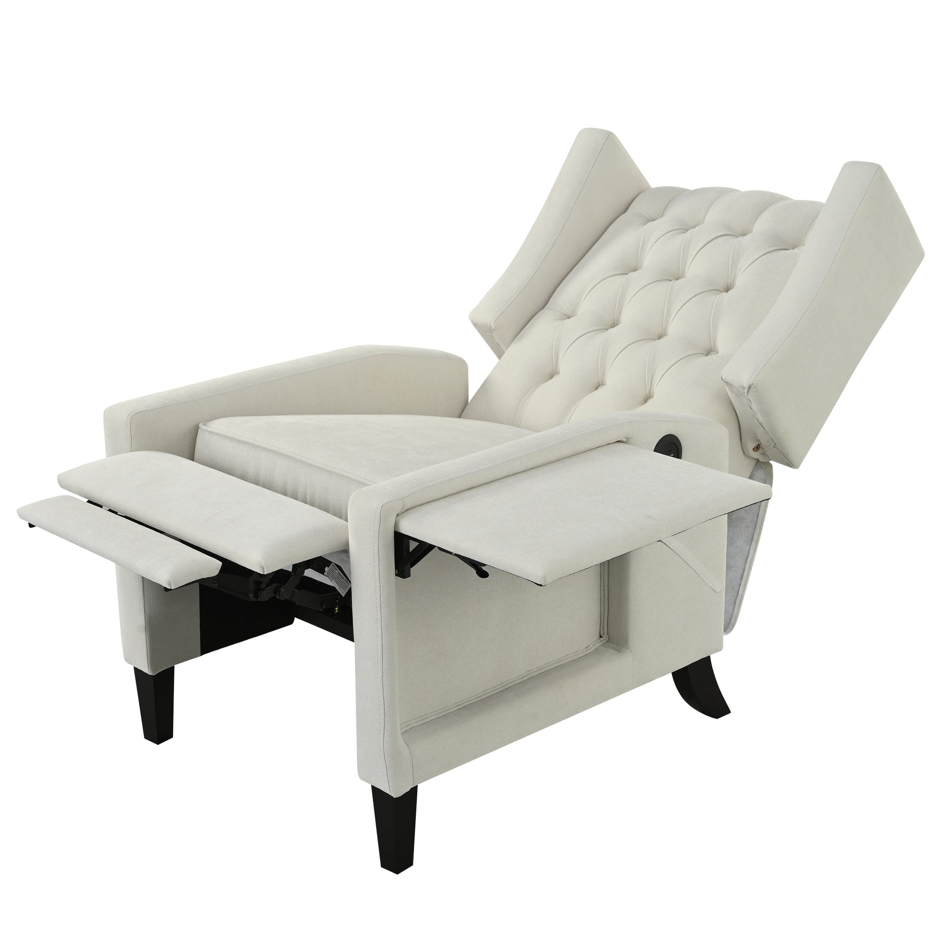 Manual Adjustable WingBack Recliner Chair. with Foldable Side Table, USB Charging ports,Modern Comfy PushBack Reclining Chairs for Living Room, Bedroom,Dorm, Office image 3