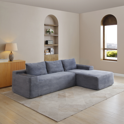 97'' Modular Sectional Sofa, Cloud Sectional Couch with Deep Seat, Modern Modular L-Shape Sofa Couch with Chaise,Upholstered Couches for Living Room Bedroom,No Assembly, Grey image 4