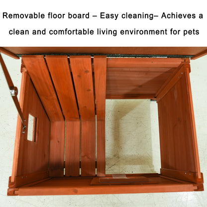 Cat House Waterproof Feral Kitty Shelter Outdoor Indoor Rabbit Hutch for Bunnies,Cats,Dogs and Other Small Animals,Asphalt Roof image 10