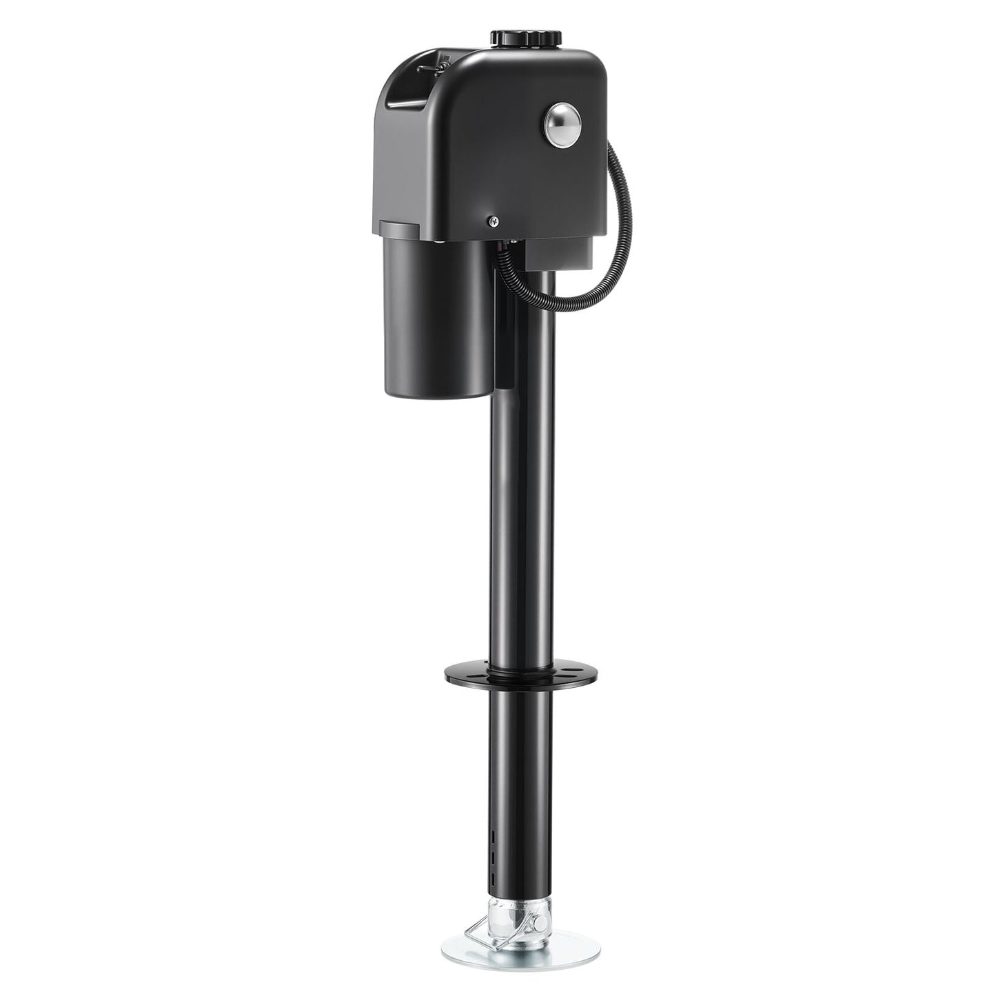 Electric Trailer Jack, 7500 lbs Capacity, Electric Power Tongue Jack with Waterproof Protective Cover & LED Light for Travel Trailer, Camper, RV, 9.84-27.84 in Lift, 12V DC with Wiring, Black image 1