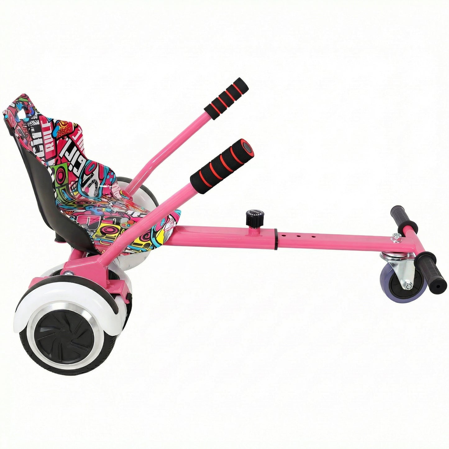 Hoverboard Seat Attachment Go-Kart,Fits 6.5" 8"10" Hoverboards,Sturdy Adjustable Off-Road Frame,Hover Cart for Family Fun,not include Hoverboard,Pink image 2