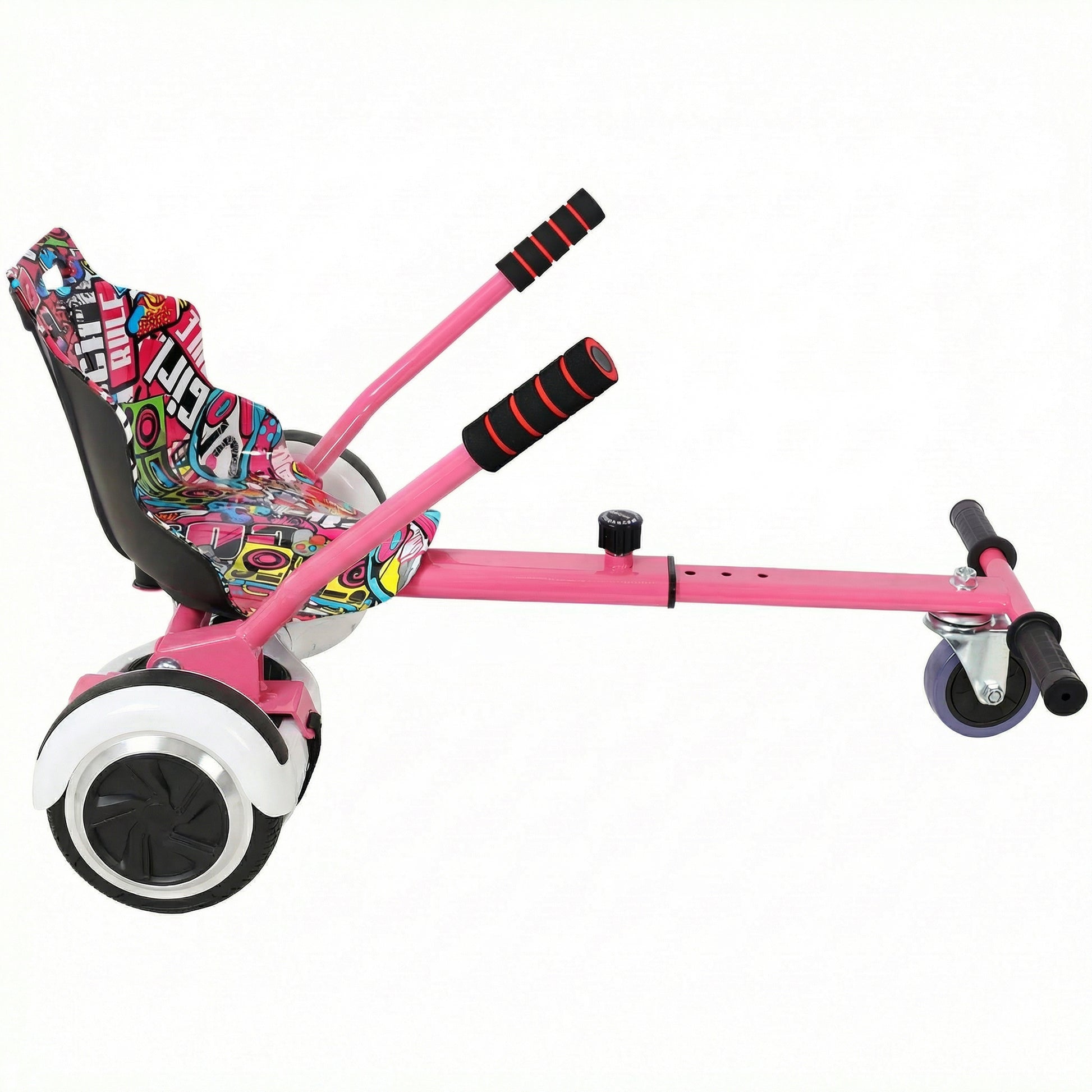 Hoverboard Seat Attachment Go-Kart,Fits 6.5" 8"10" Hoverboards,Sturdy Adjustable Off-Road Frame,Hover Cart for Family Fun,not include Hoverboard,Pink image 2