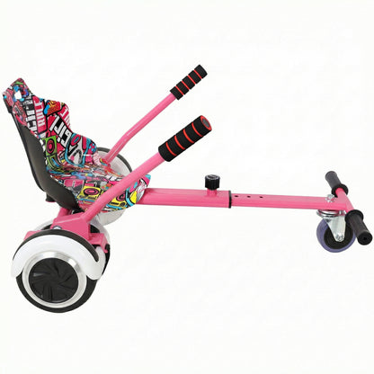 Hoverboard Seat Attachment Go-Kart,Fits 6.5" 8"10" Hoverboards,Sturdy Adjustable Off-Road Frame,Hover Cart for Family Fun,not include Hoverboard,Pink image 2