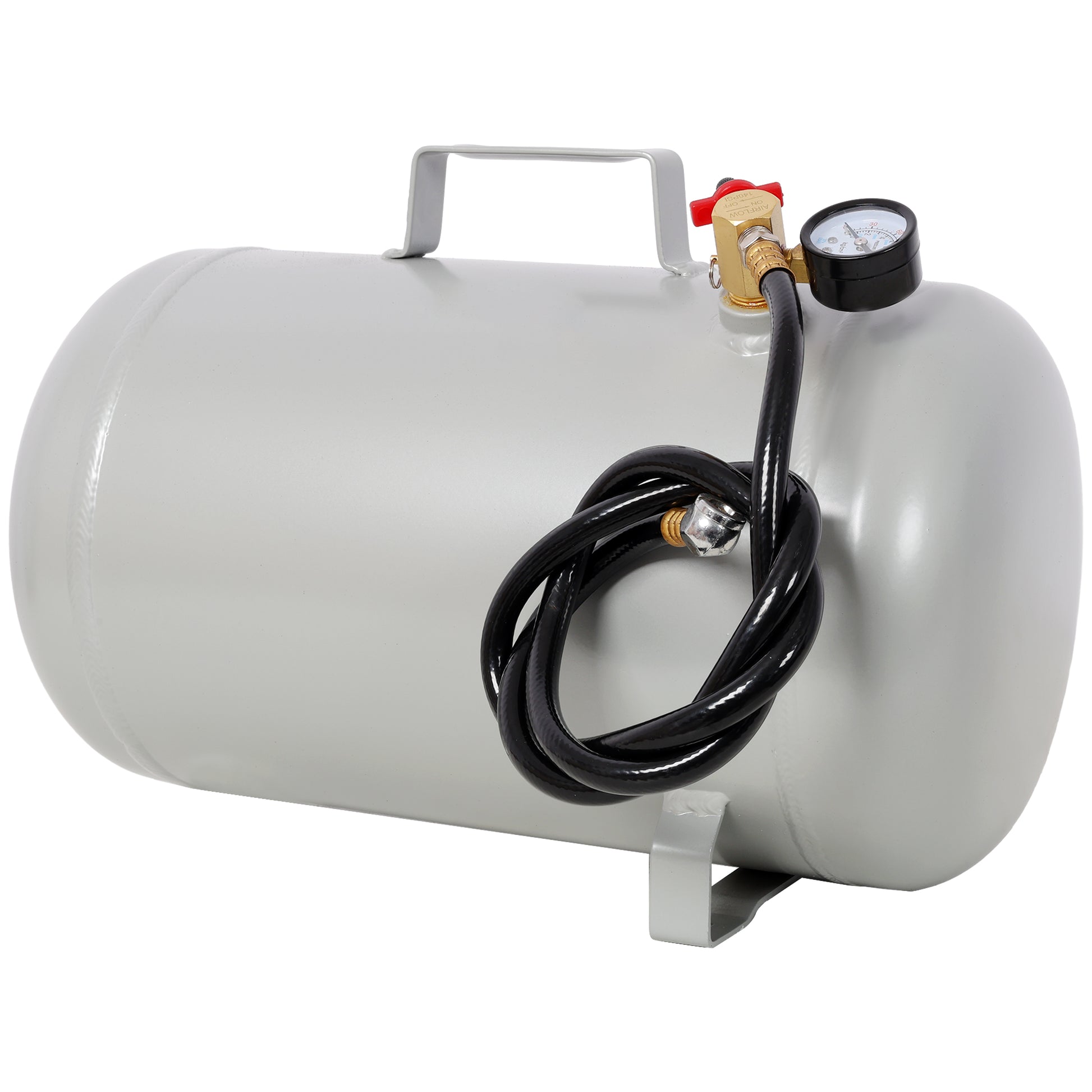 Portable 5 Gallon Aluminum Air Tank, Lightweight Durable Air Compressor Tank with Pressure Gauge, Safety Valve and 47 Inch Hose for Easy Tool Connection image 5