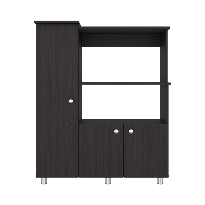 Opulence Line Multystorage Pantry Cabinet Dark Brown Modern Kitchen Storage Organizer with Multi-Shelf Design and Compact Functional Layout image 4