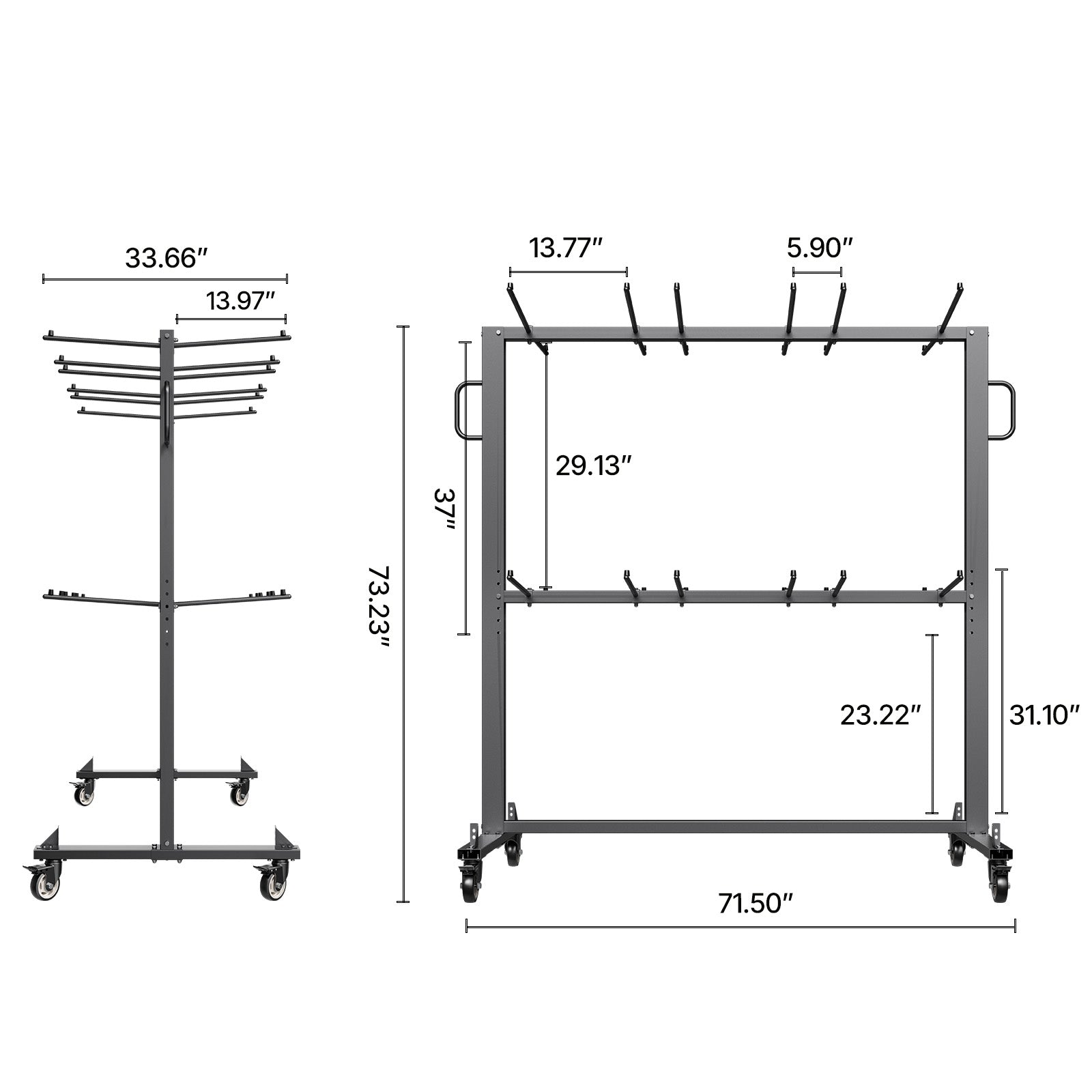 Folding Chair Rack Cart for 84 Chairs/ 12 Tables+42 Chairs of 800 LBS image 6