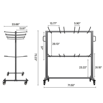 Folding Chair Rack Cart for 84 Chairs/ 12 Tables+42 Chairs of 800 LBS image 6