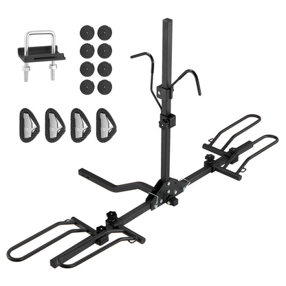 Hitch Mount Bike Rack, 2-Bike Platform Style, 80 LBS Max Capacity Bike Rack Hitch for 1.25-/2-inch Receiver, Titling and Folding Bike Carrier with Tires up to 2.4" Wide, for Car, SUV, Truck, RV image 12