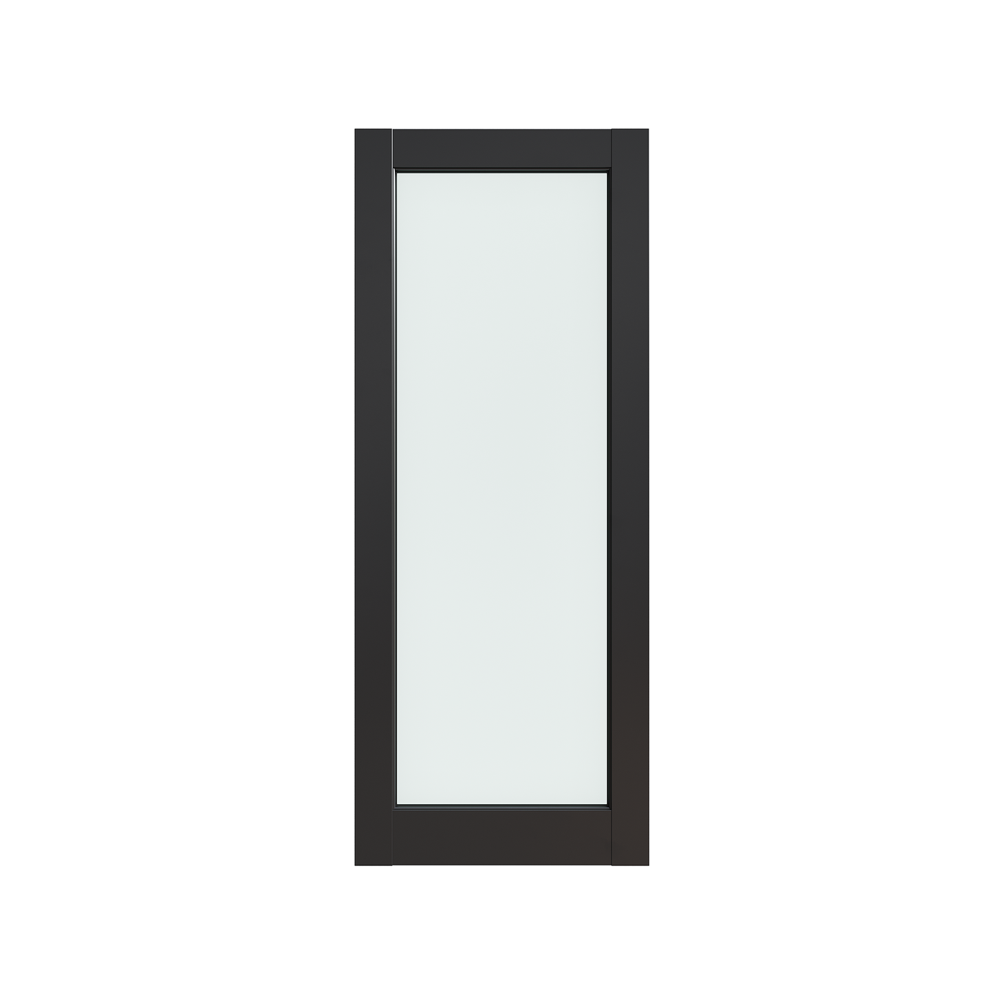 32" X 80"1-Lite Frosted Glass Interior Door for Pantry, Laundry, Closet, kitchen, Bypass, Pocket Slab Door w/o Hardware,Black image 7