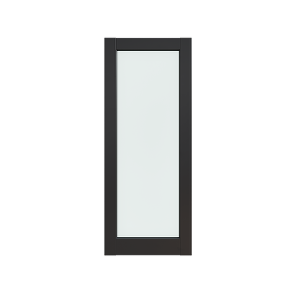 32" X 80"1-Lite Frosted Glass Interior Door for Pantry, Laundry, Closet, kitchen, Bypass, Pocket Slab Door w/o Hardware,Black image 7