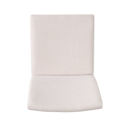 Set of 2 Contemporary Dining Chairs - Upholstered Seat and Backrest, Rubberwood Legs, Walnut + Light Beige (same sku: 58924.00WNT / N759P288155K) image 11