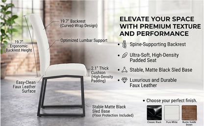 2-Pack - Premium PU office/dining chairs with high-density foam, sturdy iron legs (spray paint), multiple colors. Easy assembly image 8
