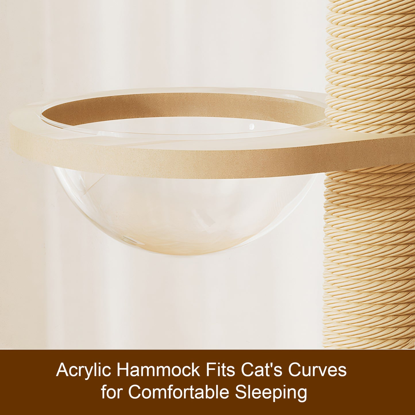 Adjustable Height Floor-to-Ceiling Cat Tree Made of MDF Board, Tall Cat Tower with Sisal Scratching Post, Bubble Window Perch, Ladder & Rotatable Toy Balls for Indoor Cats image 5