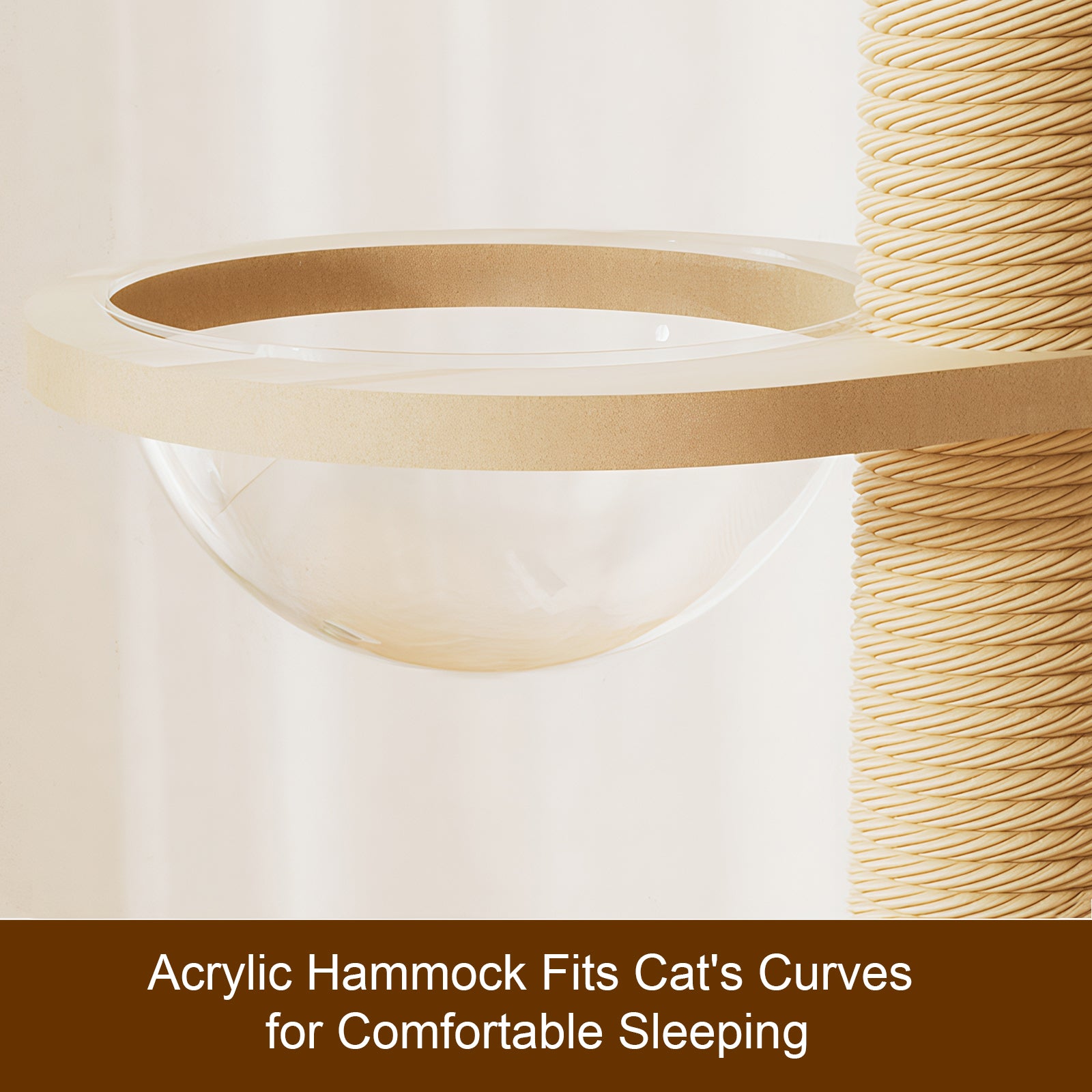 Adjustable Height Floor-to-Ceiling Cat Tree Made of MDF Board, Tall Cat Tower with Sisal Scratching Post, Bubble Window Perch, Ladder & Rotatable Toy Balls for Indoor Cats image 5