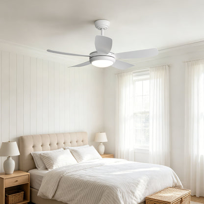 42 inch Ceiling Fans with Lights, Quiet DC Motor, Screw-Free for Blade Installation Reversible Ceiling Fan with Remote Control for Bedroom/Living Room-White image 6