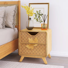 Hand-Carved Accent Cabinet with 2 Drawers - Elegant Storage Solution