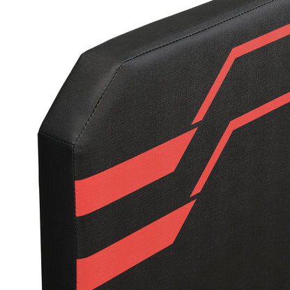 Queen Size Upholstered Gaming Bed with Side-Lift Hydraulic Storage System, Cyberpunk Style Platform Bed with Futuristic Pattern for Gamers & Gen Z, Black+Red image 4
