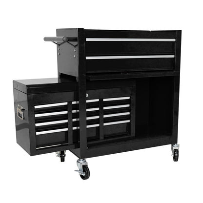 High Capacity Rolling Tool Chest with Wheels and Drawers, 8-Drawer Tool Storage Cabinet--BLACK image 7