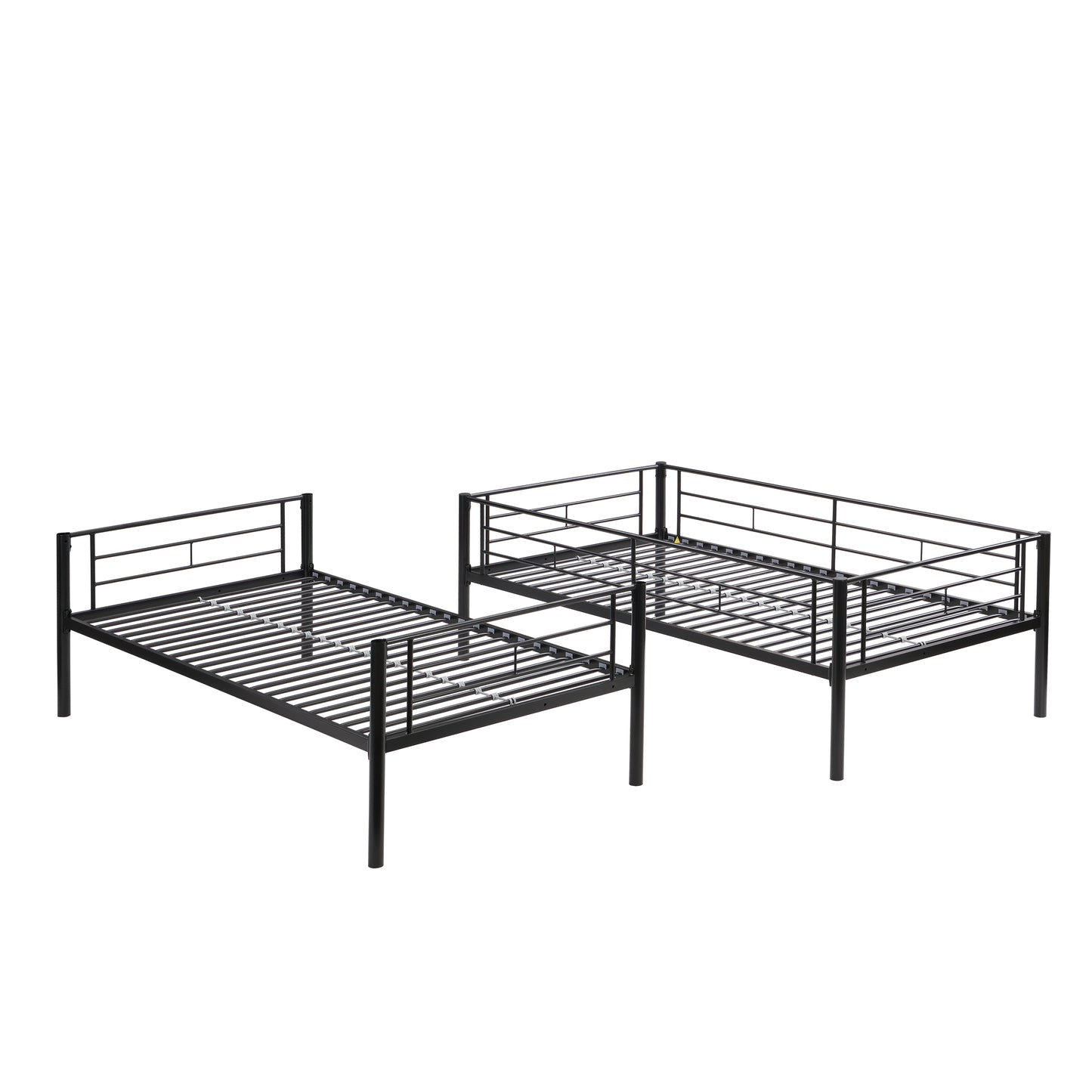 Twin Over Twin Metal Bunk Bed with trundle Black image 11