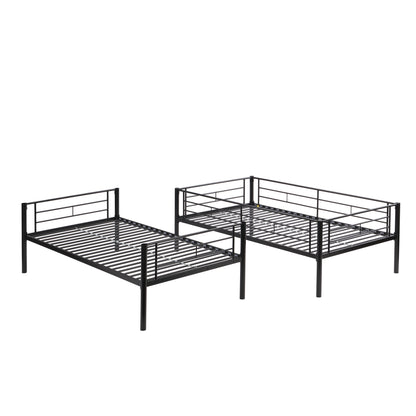 Twin Over Twin Metal Bunk Bed with trundle Black image 11