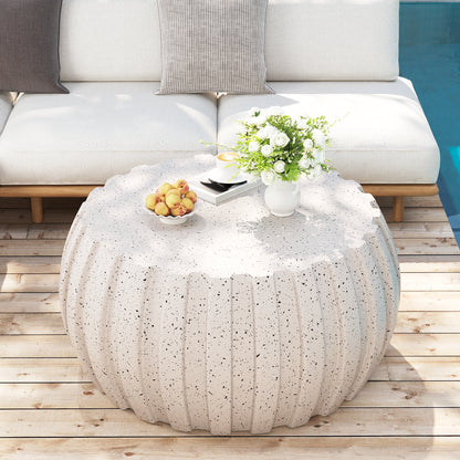 35.43" Modern Waterproof Coffee Table, Durable MgO Cement Design,Indoor & outdoor compatible(White) image 2