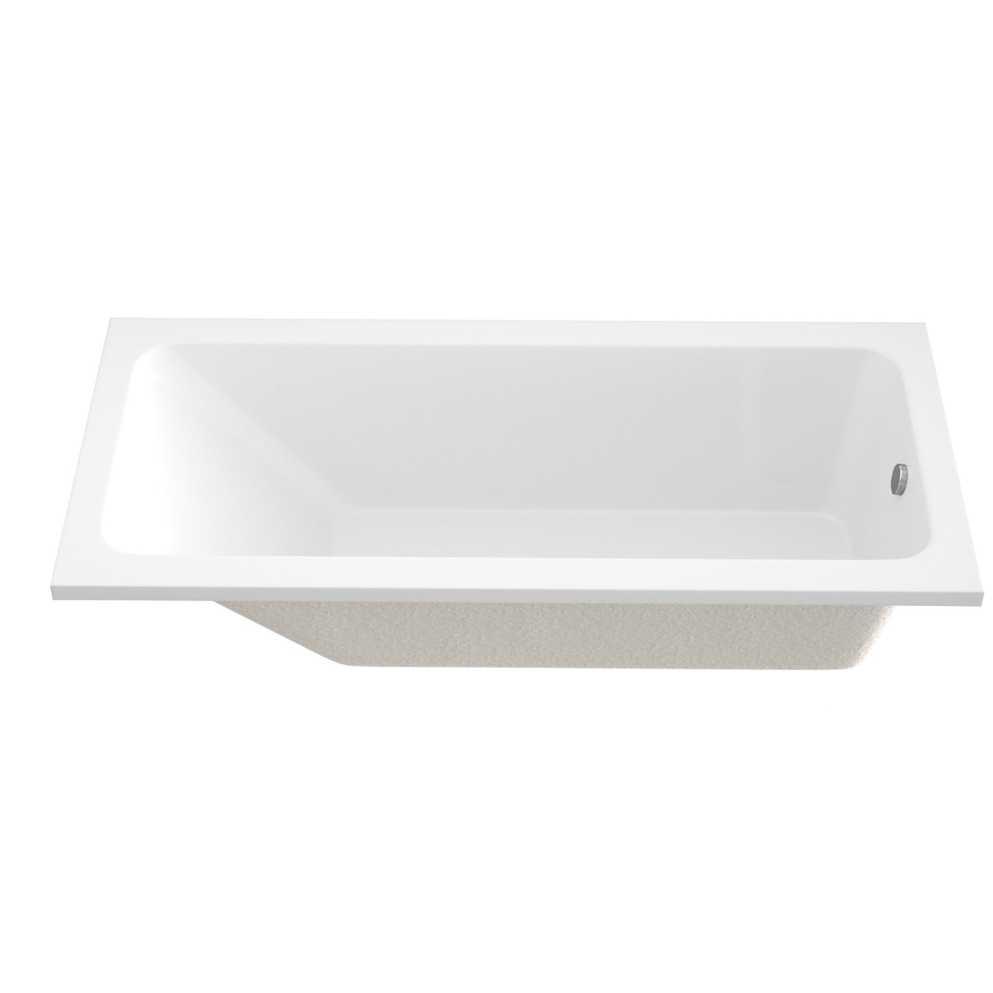 66-inch Acrylic Built-in Soaking Tub - Glossy White, Built-in Design, Chrome Hand-Twist Drain with Left/Right Installation Option image 11